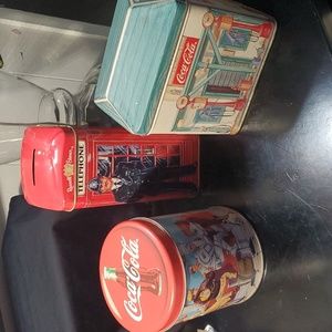 COCA COLA'S TIN and a BANK TIN
